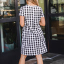 Large Black Gingham Pocket Tee Dress