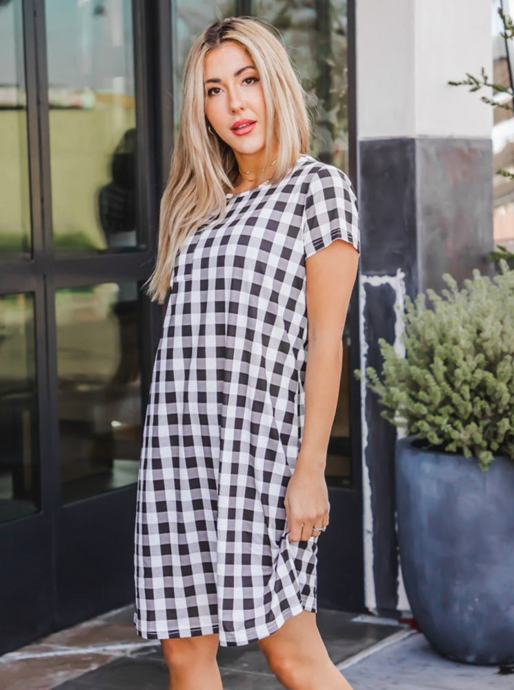 Gingham Pocket Tee Dress