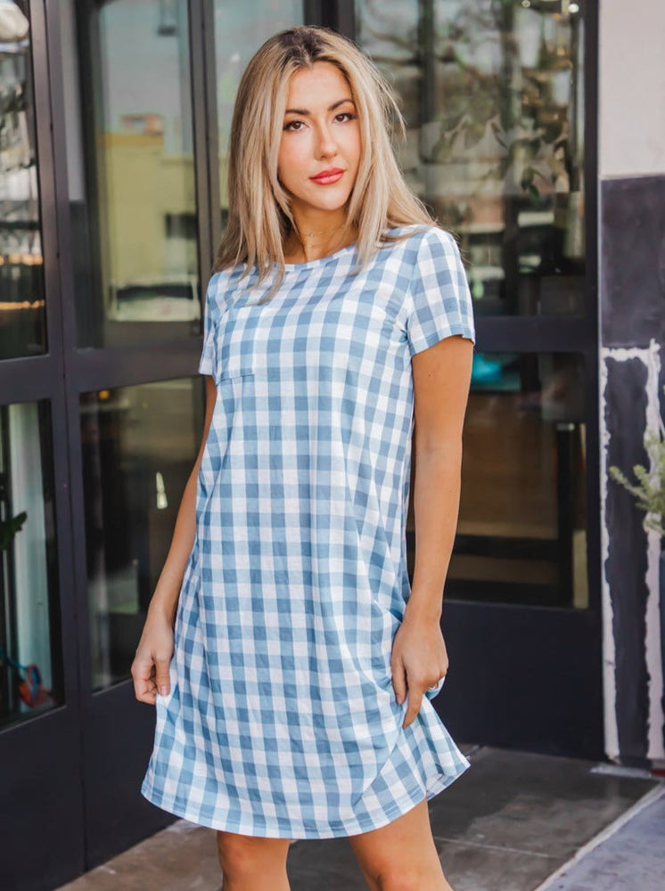 Gingham Pocket Tee Dress