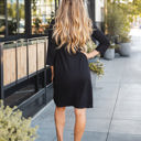 Large Black Twist Front 3/4 Sleeve Dress