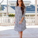 Large Small Blue Cheetah Scoop Hem Liona Dress