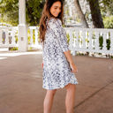 Medium White Python Scoop Hem Liona Dress