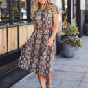 Large Brown Python Pocket Kai Dress