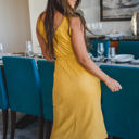 Large Yellow Knit Tie Waist Lennon Tank Dress