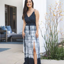 Large Navy Tie-Dye Maxi Dress