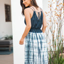 Large Navy Tie-Dye Maxi Dress