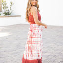 Large Red Tie-Dye Maxi Dress