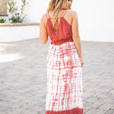 Large Red Tie-Dye Maxi Dress