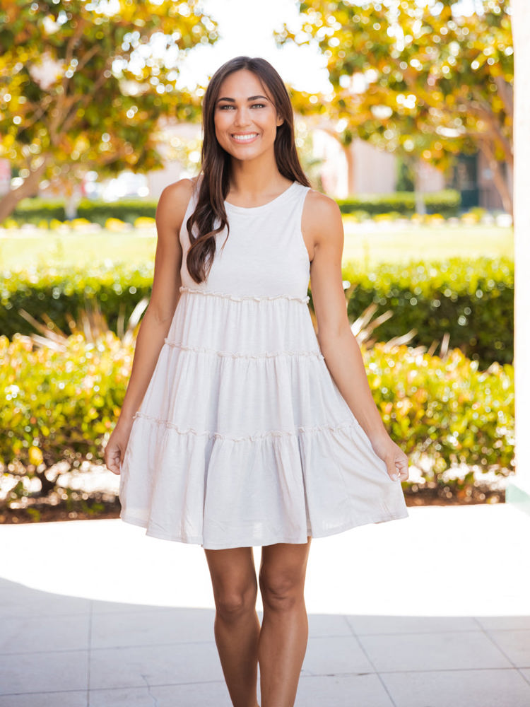 Peplum Ruffle Swing Dress