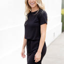 Large Black Emi Tie Front Pocket Dress