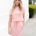 Large Pink Emi Tie Front Pocket Dress