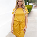 Large Yellow Emi Tie Front Pocket Dress