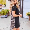 Large Brown Animal Print Patterned Back Makayla Dress