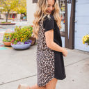 Medium Brown Animal Print Patterned Back Makayla Dress