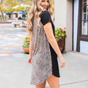 Large Small Brown Cheetah Patterned Back Makayla Dress