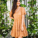 Small Gold Dot Tiered Melanie Swing Dress