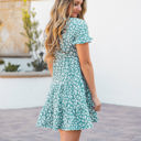 Large Aqua Cheetah Tiered Eleanora Swing Dress