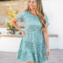 Medium Aqua Cheetah Tiered Eleanora Swing Dress