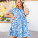 Medium Daisy Blue Tiered Eleanora Swing Dress