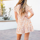 Medium White Orange Dot Tiered Eleanora Swing Dress