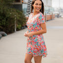 Large Multi Color Floral Floral Tiered Babydoll Dress