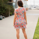 Large Multi Color Floral Floral Tiered Babydoll Dress