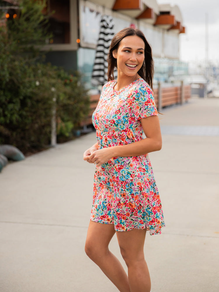 Floral Tiered Babydoll Dress