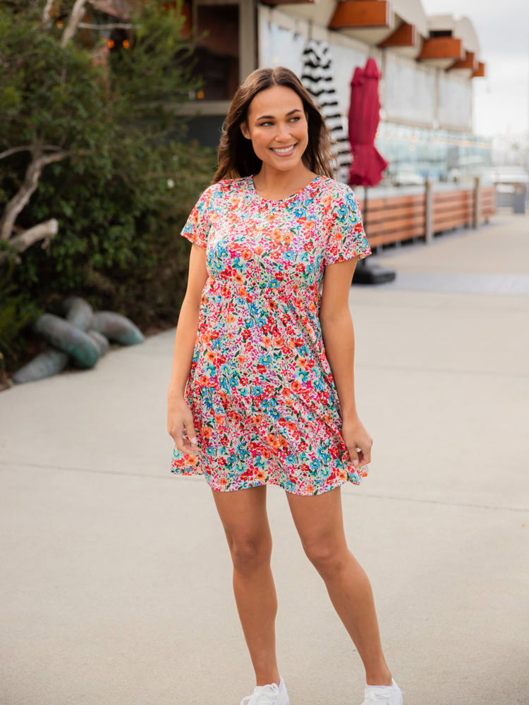 Floral Tiered Babydoll Dress