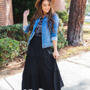 Large Black Tired Celeste Maxi Skirt