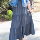 Large Charcoal Tired Celeste Maxi Skirt