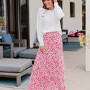 Large Rose Red Kendall Maxi Skirt