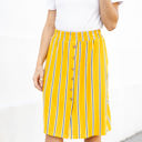 Large Yellow Striped Button Detail Hazel Skirt