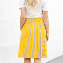 Medium Yellow Striped Button Detail Hazel Skirt