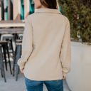 Tan Large Ribbed Texture Quarter Zip Pullover