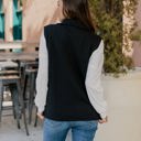 Black Large Textured Zip Up Vest