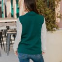 Dark Green Medium Textured Zip Up Vest