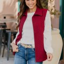 Red Large Textured Zip Up Vest