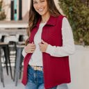 Red Large Textured Zip Up Vest