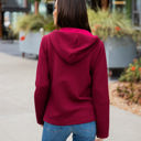 Dark Red Large Quilted Zipper Hoodie