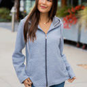 Gray Large Quilted Zipper Hoodie