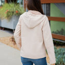 Tan Large Quilted Zipper Hoodie