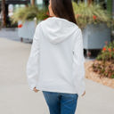 White Large Quilted Zipper Hoodie