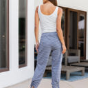 Large Gray  Stripe Patterned Ankle Tie Brie Pants