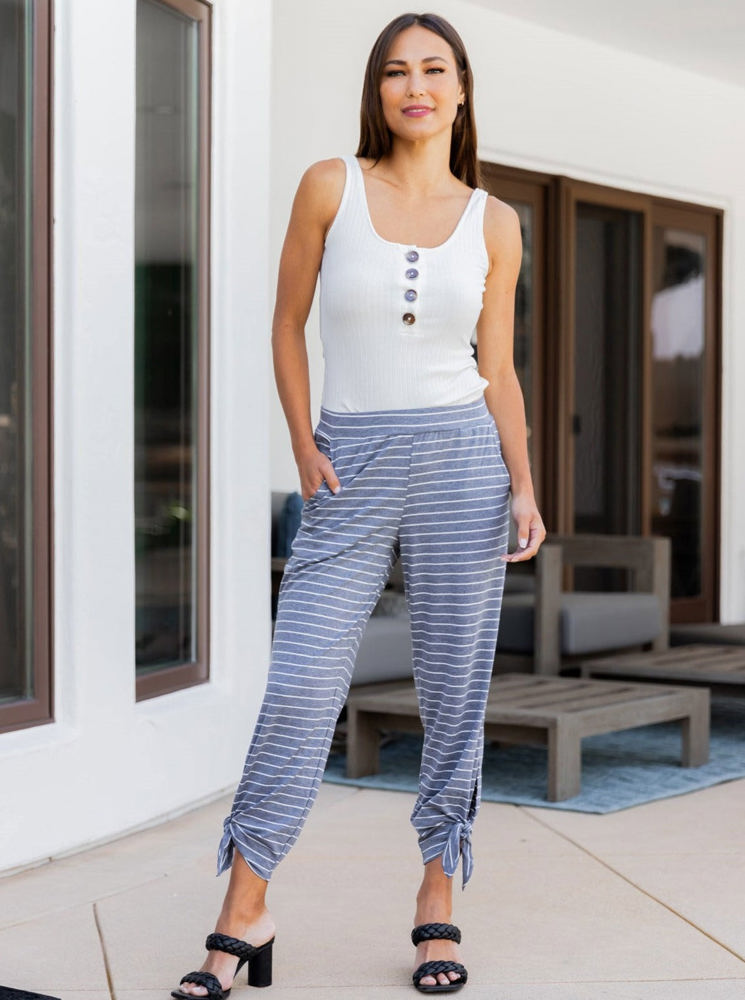 Patterned Ankle Tie Brie Pants