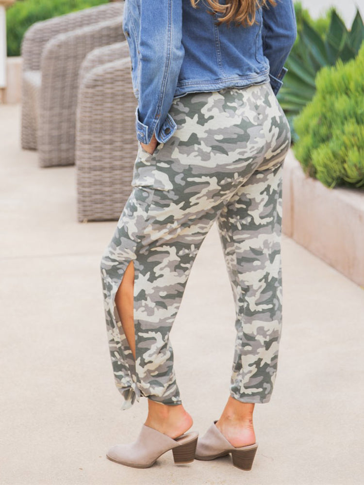 Patterned Ankle Tie Brie Pants