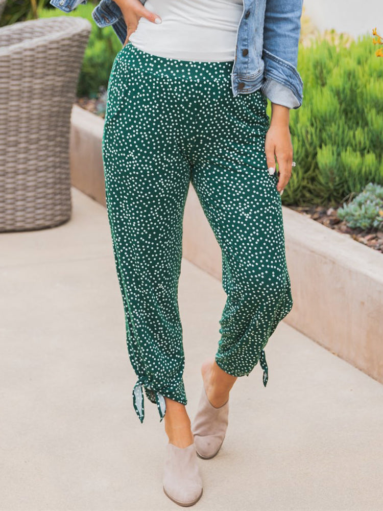 Patterned Ankle Tie Brie Pants