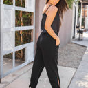 Large Black Solid Ankle Tie Brie Pants