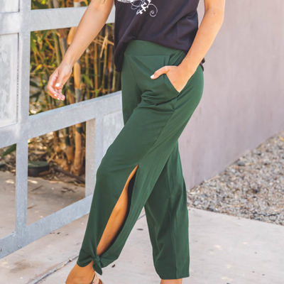 Solid Ankle Tie Brie Pants