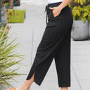 Large Black Cropped Drawstring Pocket Emmy Pants