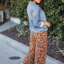 Large Leopard Brown Animal Print Erin Gaucho Pants